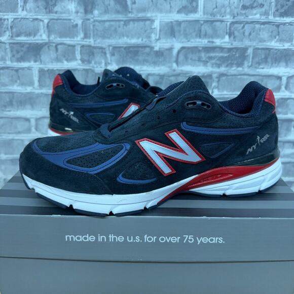 New Balance 990 V4 Made In USA Navy Red NYRR 60TH Anniversary M990RR4 Mens Sz 9 main image 4